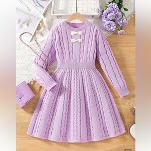 Lavender Knit Sweater Dress